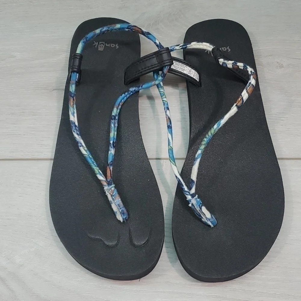 Sanuk Women Comfort Yoga Flip Flop Sandals Flats shoes sz 7